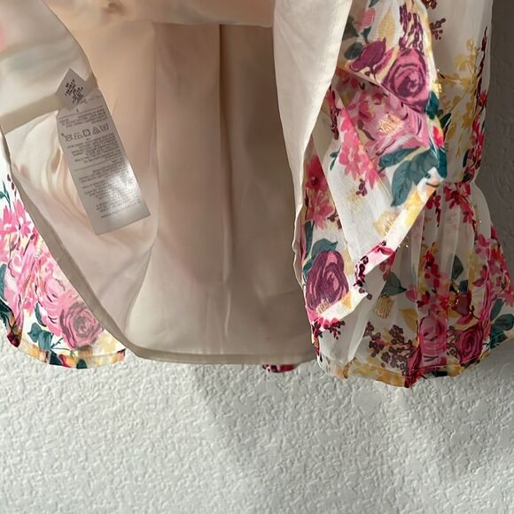 JANIE AND JACK Cream And Sugar Floral Floral Chiffon Dress, Magenta, Size 4 - Picture 8 of 11